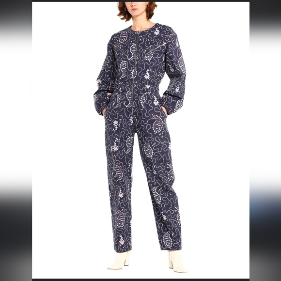 Isabel Marant Etoile Cotton Longsleeve Jumpsuit, US6 - Picture 1 of 16